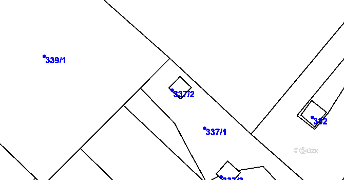 Parcela st. 337/2 v KÚ Vrbice nad Odrou, Katastrální mapa