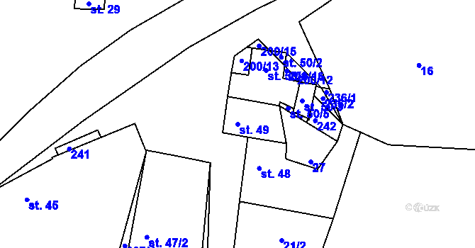 Parcela st. 49 v KÚ Vrbičany, Katastrální mapa