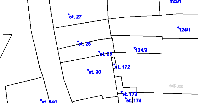 Parcela st. 29 v KÚ Vrbičany u Lovosic, Katastrální mapa