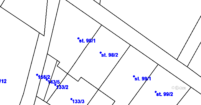 Parcela st. 98/2 v KÚ Vrbičany u Lovosic, Katastrální mapa