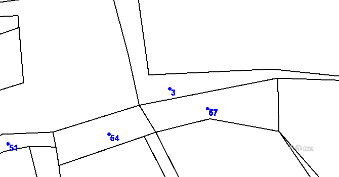 Parcela st. 3 v KÚ Sychrov u Ledče nad Sázavou, Katastrální mapa