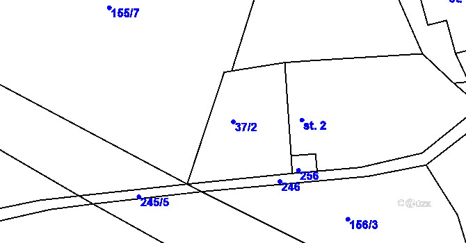 Parcela st. 37/2 v KÚ Sychrov u Ledče nad Sázavou, Katastrální mapa