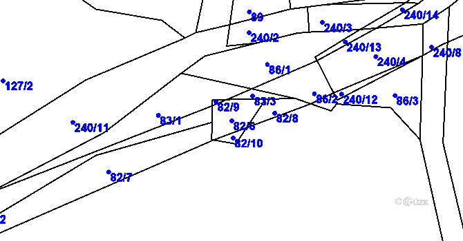 Parcela st. 82/6 v KÚ Sychrov u Ledče nad Sázavou, Katastrální mapa