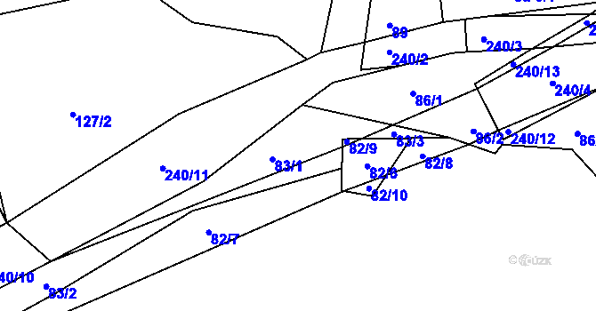 Parcela st. 83 v KÚ Sychrov u Ledče nad Sázavou, Katastrální mapa