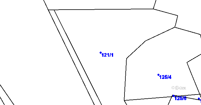 Parcela st. 121/1 v KÚ Sychrov u Ledče nad Sázavou, Katastrální mapa