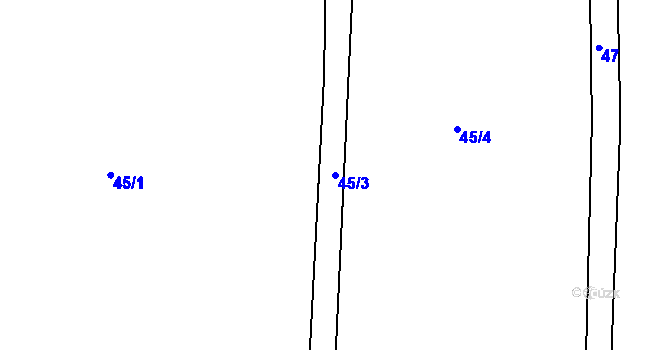 Parcela st. 45/3 v KÚ Sychrov u Ledče nad Sázavou, Katastrální mapa
