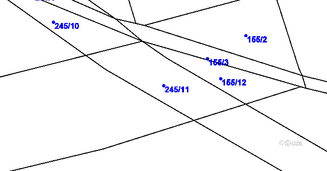 Parcela st. 245/11 v KÚ Sychrov u Ledče nad Sázavou, Katastrální mapa