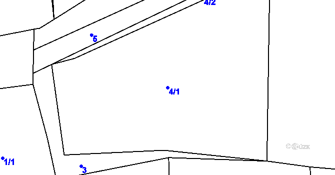 Parcela st. 4/1 v KÚ Sychrov u Ledče nad Sázavou, Katastrální mapa
