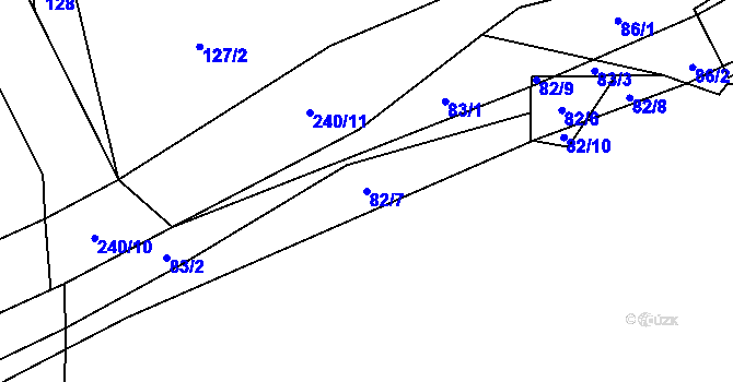 Parcela st. 82/7 v KÚ Sychrov u Ledče nad Sázavou, Katastrální mapa