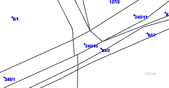 Parcela st. 240/10 v KÚ Sychrov u Ledče nad Sázavou, Katastrální mapa