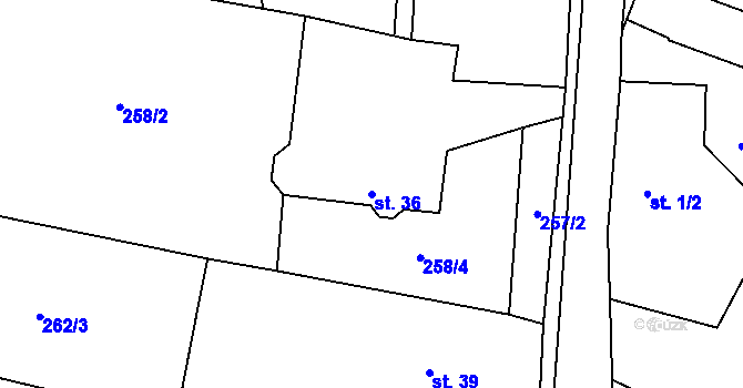 Parcela st. 36 v KÚ Vrbka u Ledče nad Sázavou, Katastrální mapa