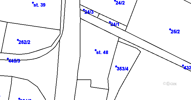 Parcela st. 48 v KÚ Vrbka u Ledče nad Sázavou, Katastrální mapa