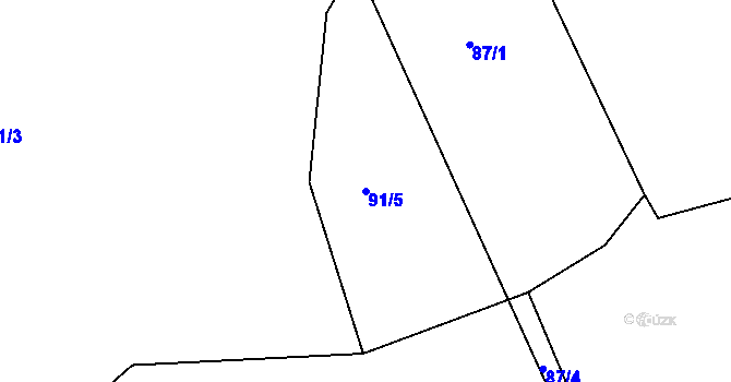 Parcela st. 91/5 v KÚ Vrbka u Ledče nad Sázavou, Katastrální mapa