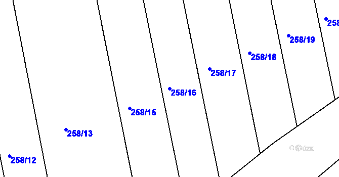 Parcela st. 258/16 v KÚ Vrbka u Opavy, Katastrální mapa