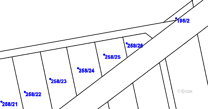 Parcela st. 258/25 v KÚ Vrbka u Opavy, Katastrální mapa