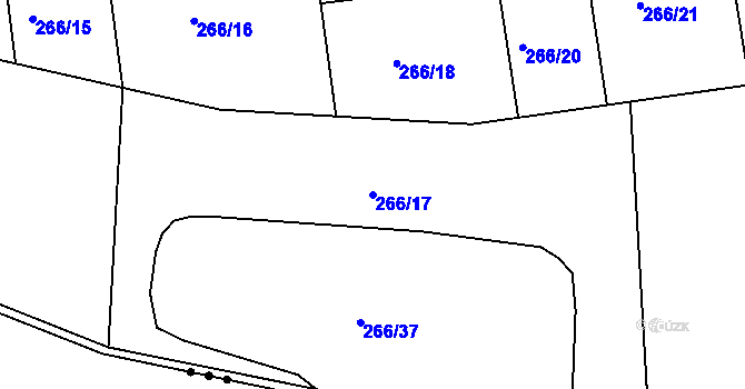 Parcela st. 266/17 v KÚ Vrbka u Opavy, Katastrální mapa