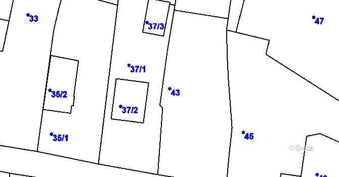 Parcela st. 43 v KÚ Vrbka u Opavy, Katastrální mapa