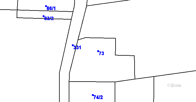 Parcela st. 73 v KÚ Vrbka u Opavy, Katastrální mapa