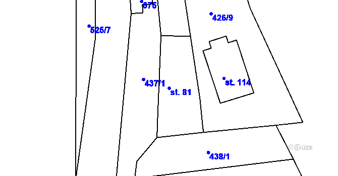 Parcela st. 81 v KÚ Vrbno nad Lesy, Katastrální mapa