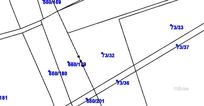 Parcela st. 73/32 v KÚ Vrbno nad Lesy, Katastrální mapa