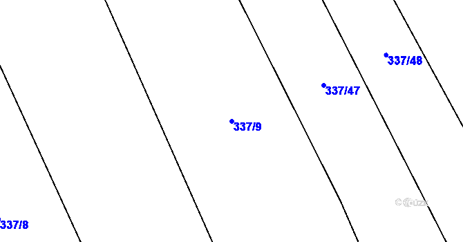 Parcela st. 337/9 v KÚ Vrbno nad Lesy, Katastrální mapa