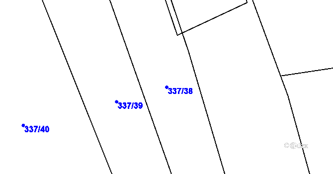 Parcela st. 337/38 v KÚ Vrbno nad Lesy, Katastrální mapa