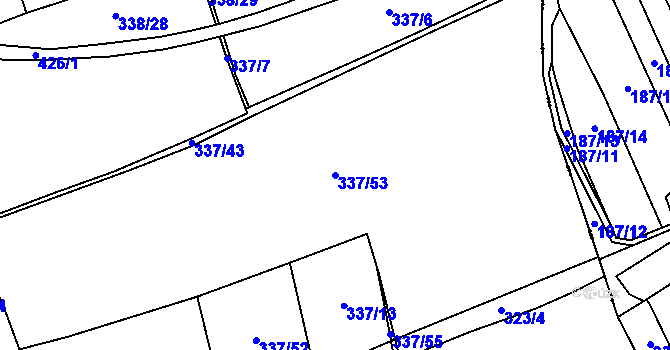 Parcela st. 337/53 v KÚ Vrbno nad Lesy, Katastrální mapa