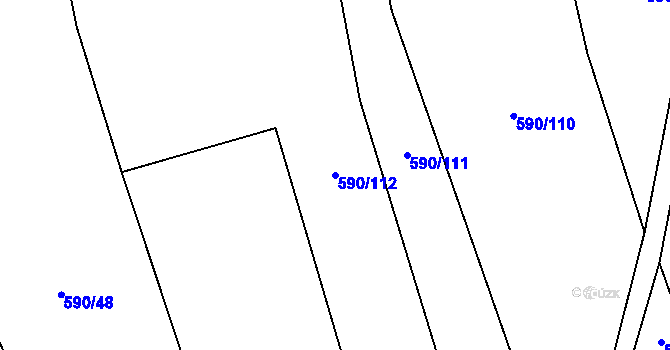 Parcela st. 590/112 v KÚ Vrbno nad Lesy, Katastrální mapa