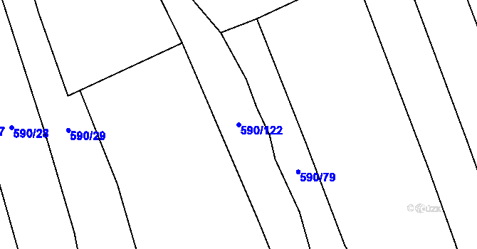 Parcela st. 590/122 v KÚ Vrbno nad Lesy, Katastrální mapa