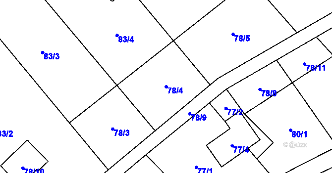 Parcela st. 78/4 v KÚ Ludvíkov pod Pradědem, Katastrální mapa