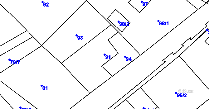 Parcela st. 91 v KÚ Ludvíkov pod Pradědem, Katastrální mapa