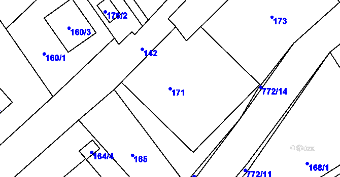 Parcela st. 171 v KÚ Ludvíkov pod Pradědem, Katastrální mapa