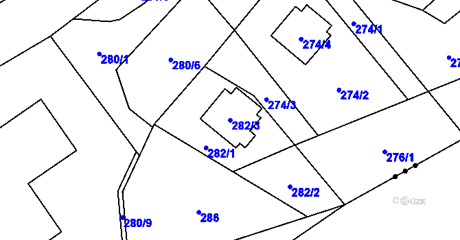 Parcela st. 282/3 v KÚ Ludvíkov pod Pradědem, Katastrální mapa