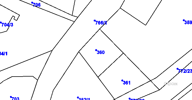 Parcela st. 360 v KÚ Ludvíkov pod Pradědem, Katastrální mapa