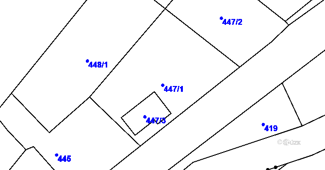 Parcela st. 447/1 v KÚ Ludvíkov pod Pradědem, Katastrální mapa