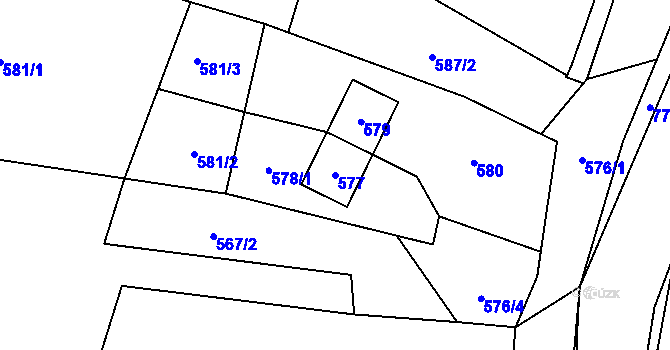 Parcela st. 577 v KÚ Ludvíkov pod Pradědem, Katastrální mapa