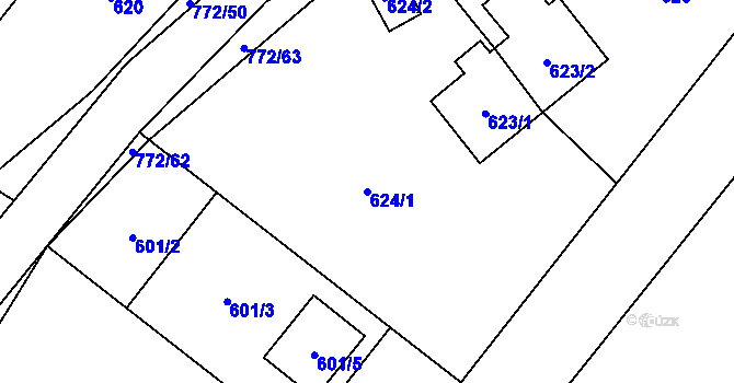 Parcela st. 624/1 v KÚ Ludvíkov pod Pradědem, Katastrální mapa