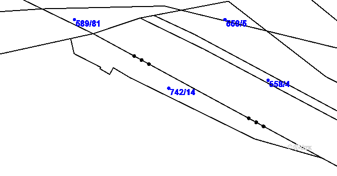 Parcela st. 742/14 v KÚ Ludvíkov pod Pradědem, Katastrální mapa
