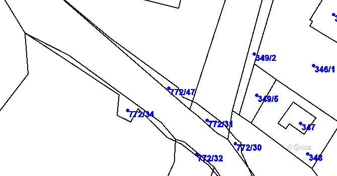 Parcela st. 772/47 v KÚ Ludvíkov pod Pradědem, Katastrální mapa