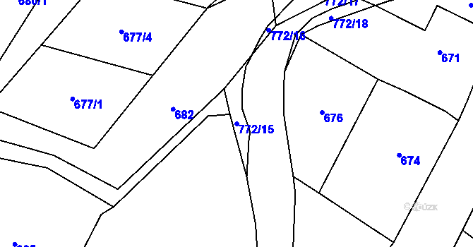 Parcela st. 772/15 v KÚ Ludvíkov pod Pradědem, Katastrální mapa