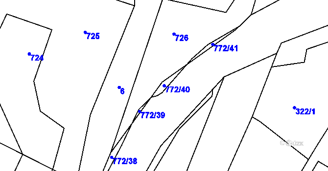 Parcela st. 772/40 v KÚ Ludvíkov pod Pradědem, Katastrální mapa