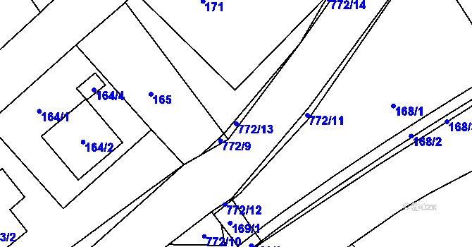 Parcela st. 772/13 v KÚ Ludvíkov pod Pradědem, Katastrální mapa
