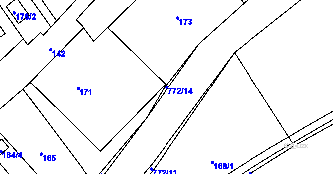 Parcela st. 772/14 v KÚ Ludvíkov pod Pradědem, Katastrální mapa