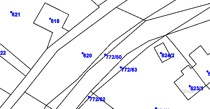 Parcela st. 772/50 v KÚ Ludvíkov pod Pradědem, Katastrální mapa