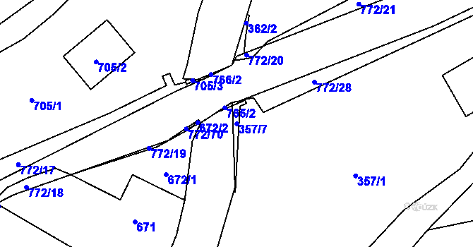 Parcela st. 357/7 v KÚ Ludvíkov pod Pradědem, Katastrální mapa