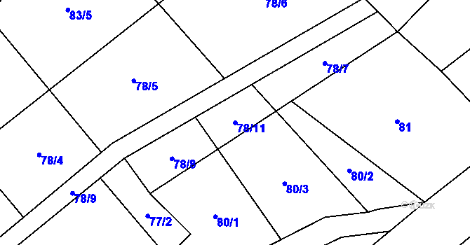 Parcela st. 78/11 v KÚ Ludvíkov pod Pradědem, Katastrální mapa