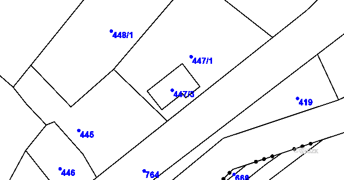 Parcela st. 447/3 v KÚ Ludvíkov pod Pradědem, Katastrální mapa