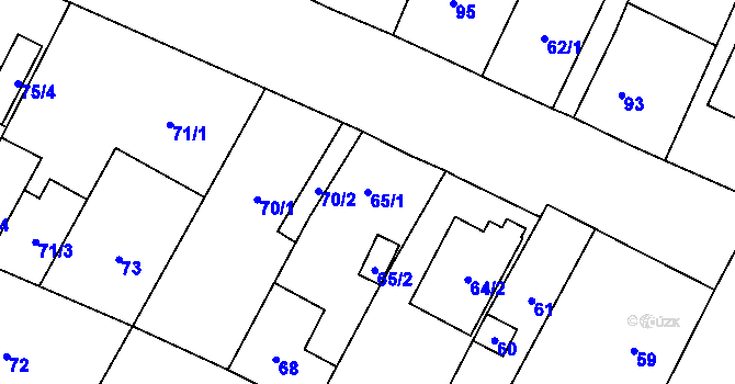 Parcela st. 65/1 v KÚ Vrbno pod Pradědem, Katastrální mapa