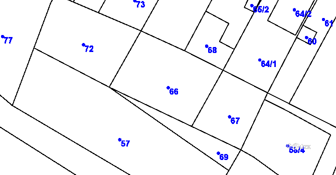 Parcela st. 66 v KÚ Vrbno pod Pradědem, Katastrální mapa