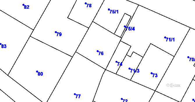 Parcela st. 76 v KÚ Vrbno pod Pradědem, Katastrální mapa